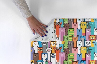 Alfombra infantil Animales de dibujos animados de colores
