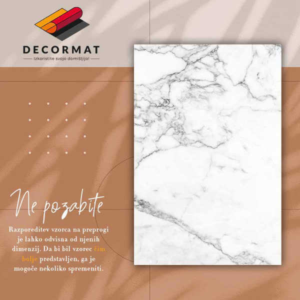 Alfombra vinílica Textura de mármol blanco negro