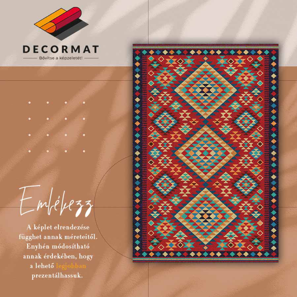 Alfombra vinílica Triángulos retro coloridos