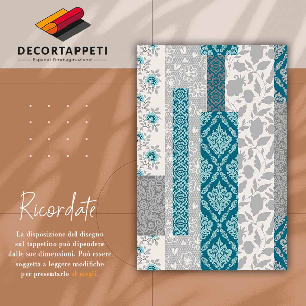 Alfombra vinílica Flores de mosaico