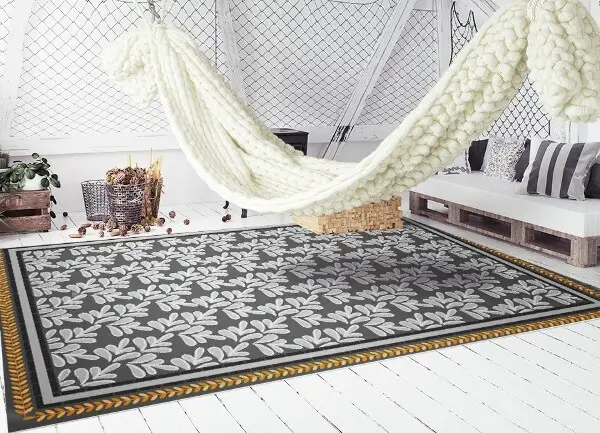 Alfombra vinilo cocina Trenza floral