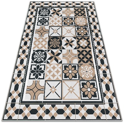 Alfombra vinilo cocina Geometría de tres colores