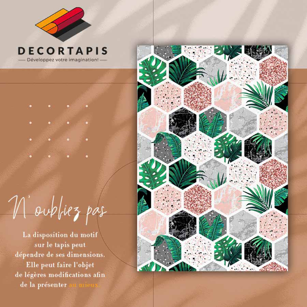 Alfombra de vinilo Hexágonos tropicales