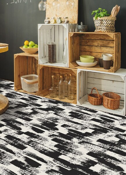 Alfombra de vinilo para cocina Pinceladas