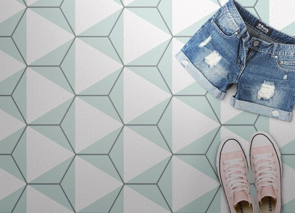 Alfombra pvc Hexágonas de acuarela