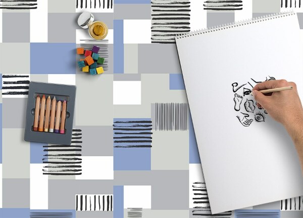 Alfombra de vinilo para cocina Rectángulos geométricos