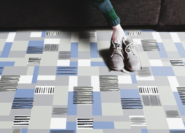 Alfombra de vinilo para cocina Rectángulos geométricos