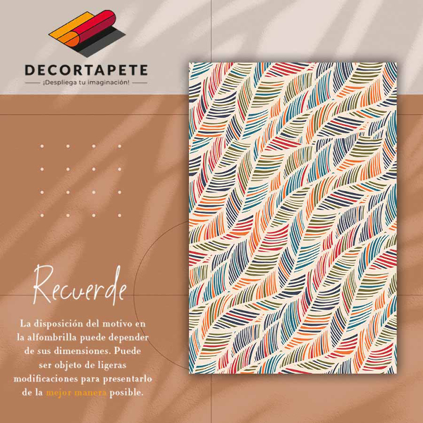 Alfombra vinilo cocina Hojas de contorno