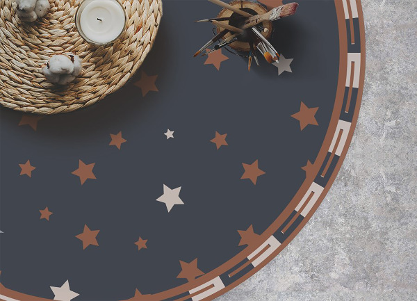 Alfombra redonda de vinilo Estrellas geométricas