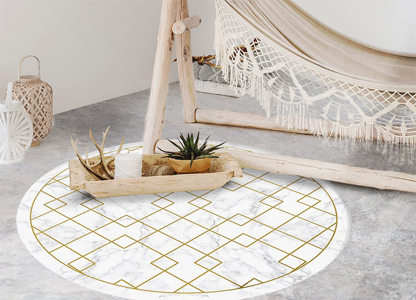 Alfombra pvc redonda Mármol decorado