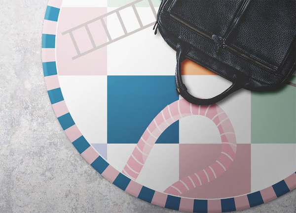 Alfombra pvc redonda Escalera y serpientes