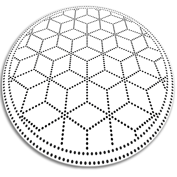 Alfombra vinílica redonda Cubos de tres dimensiones