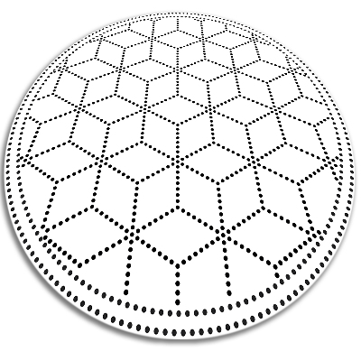 Alfombra vinílica redonda Cubos de tres dimensiones