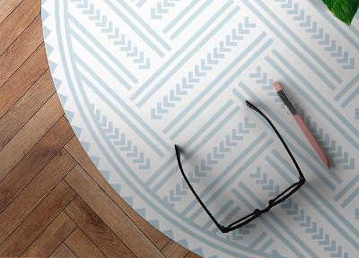 Alfombra redonda de vinilo Jodki zigzag