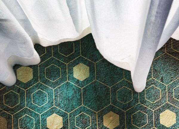 Alfombra vinilo cocina Patrón hexagonal