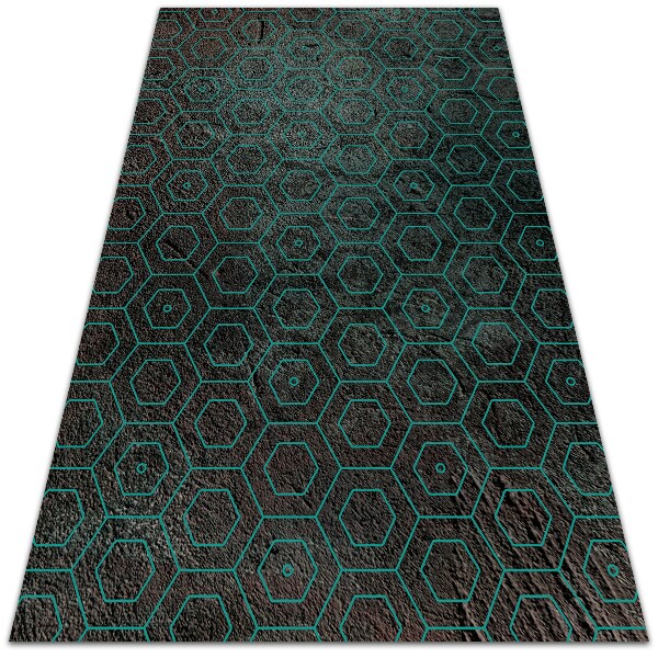 Alfombra vinílica Hexágonos retro