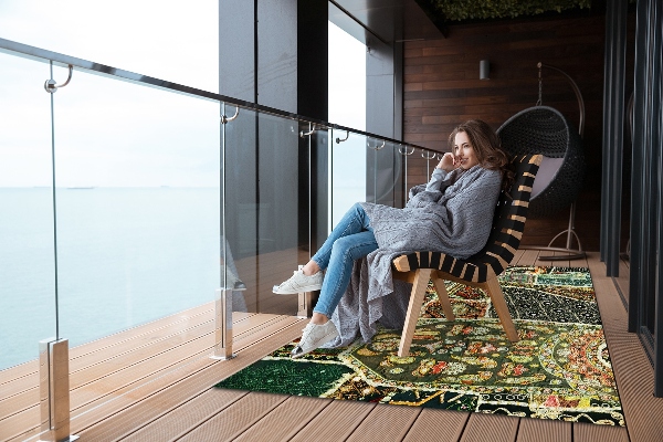 Alfombra de exterior Patchwork en un estilo turco
