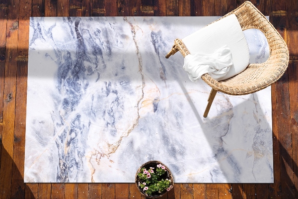 Alfombra exterior Grietas doradas de mármol