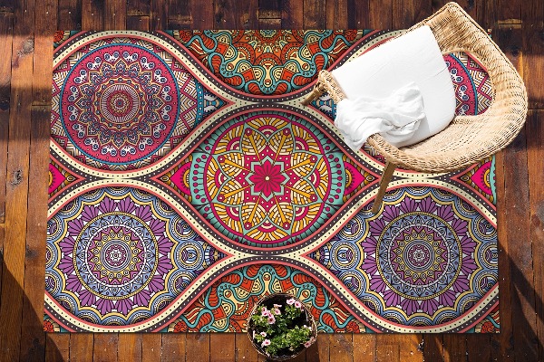 Alfombra exterior Mandala colorido