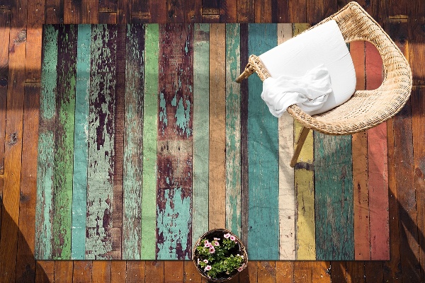 Alfombra terraza Tablas coloridas
