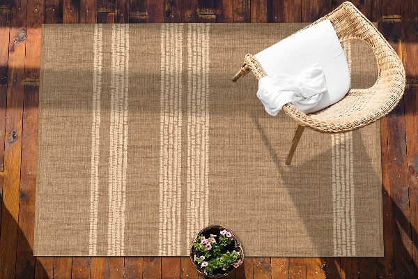 Alfombra de exterior Beige en líneas