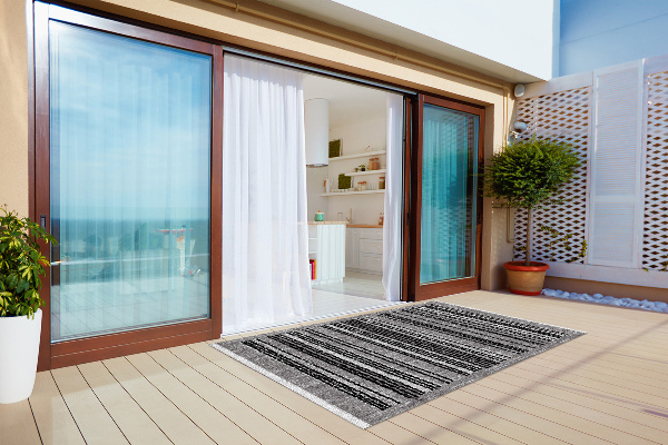 Alfombra exterior Rayas negras