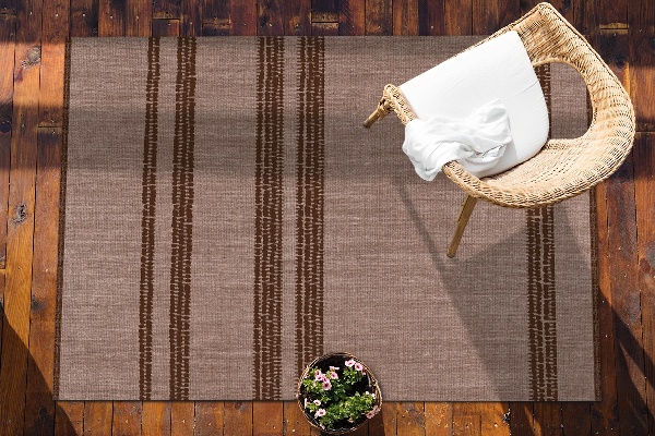 Alfombra exterior Marrón en líneas