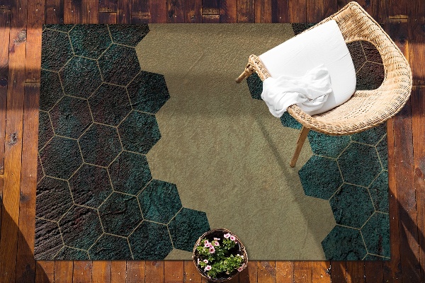 Alfombra exterior Hexágonos concretos