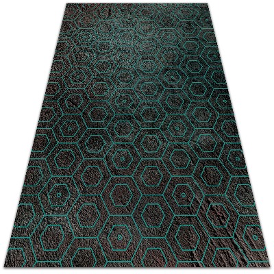 Alfombra vinílica exterior Hexágonos retro