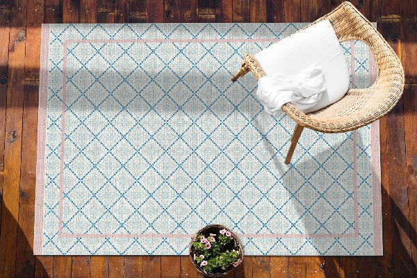Alfombra vinílica exterior Líneas azules