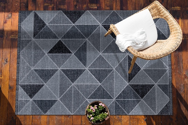 Alfombra vinílica exterior Cuadrados y triángulos