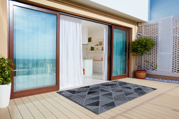 Alfombra vinílica exterior Cuadrados y triángulos