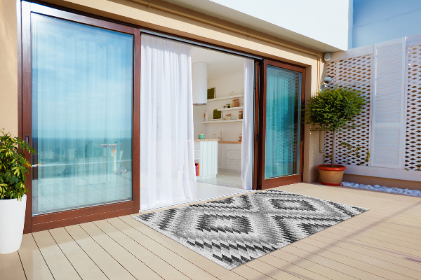 Alfombra exterior Patrón geométrico gris