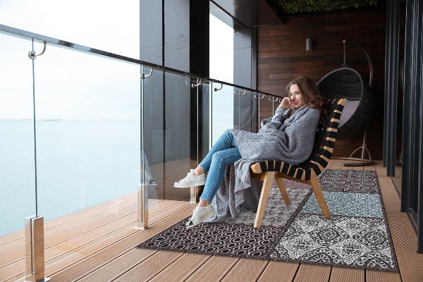 Alfombra para terraza exterior Conexión de patrones