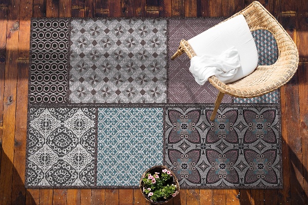 Alfombra para terraza exterior Conexión de patrones