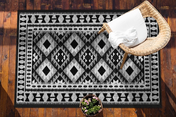 Alfombra terraza Diamantes negros
