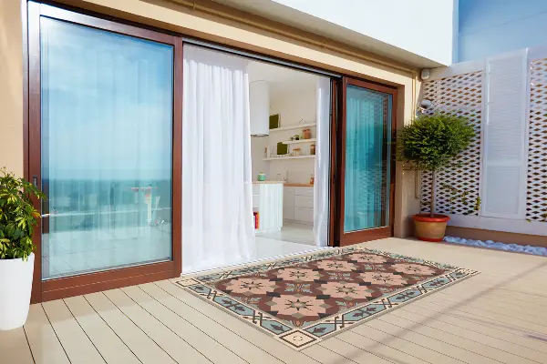 Alfombra terraza Baldosas geométricas