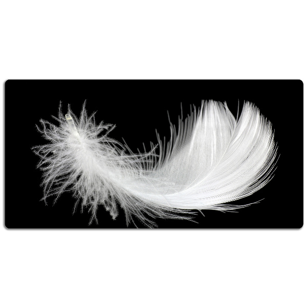Alfombrilla escritorio Pluma blanca