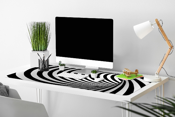 Alfombrilla escritorio Vórtice en blanco y negro