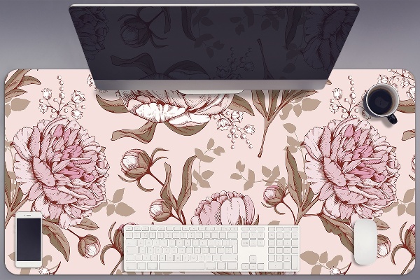 Alfombrilla escritorio Peonies pink
