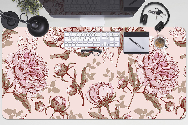 Alfombrilla escritorio Peonies pink