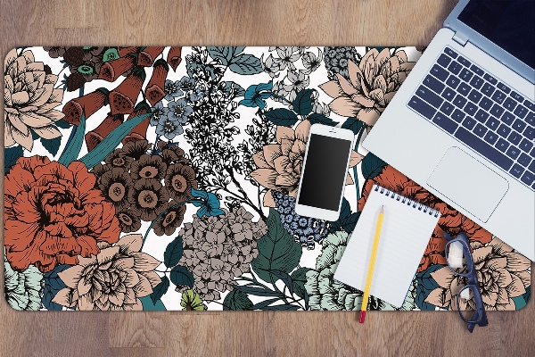 Alfombrilla escritorio Flores retro