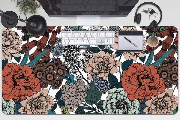 Alfombrilla escritorio Flores retro