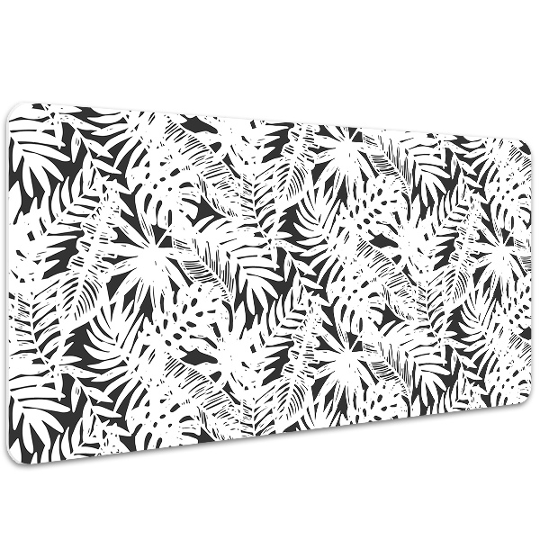 Alfombrilla escritorio Hojas en blanco y negro