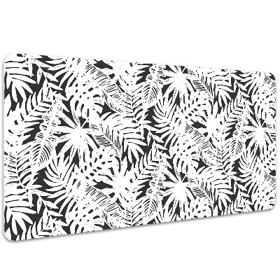 Alfombrilla escritorio Hojas en blanco y negro