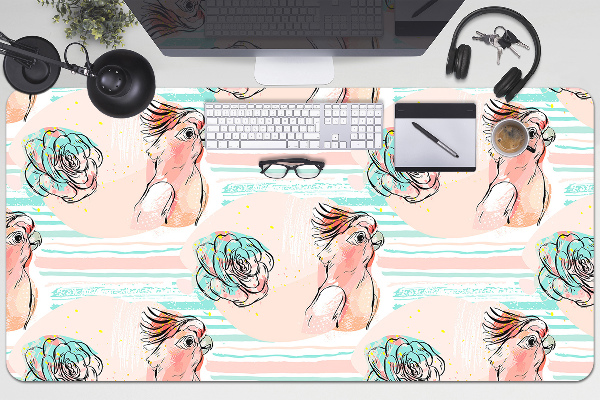 Protector de escritorio Loros rosados