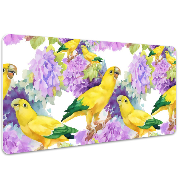 Alfombrilla escritorio Loros amarillos
