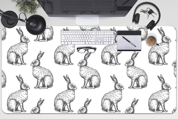 Protector de mesa escritorio Conejos blancos