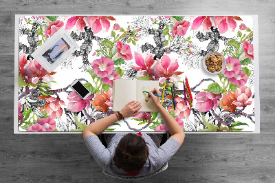 Alfombrilla escritorio Flores de acuarela
