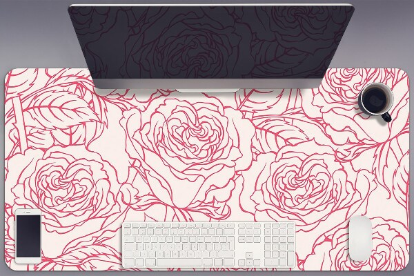 Alfombrilla para escritorio Rosas garabateando